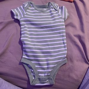 Just One You by Carter’s Green and White Striped Onesie